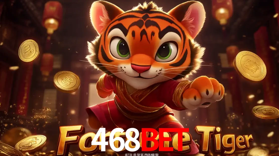 O carismático mascote do jogo de slot Fortune Tiger, um tigre fofo em pose de artes marciais, pronto para trazer sorte e multiplicadores de ganhos no cassino online 468BET.