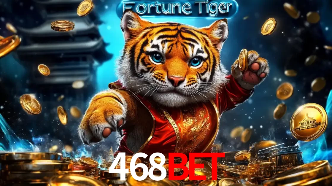 Imagem promocional do jogo de slot Fortune Tiger, com um tigre majestoso em traje tradicional cercado por uma fortuna em moedas de ouro, disponível agora no cassino 468BET.