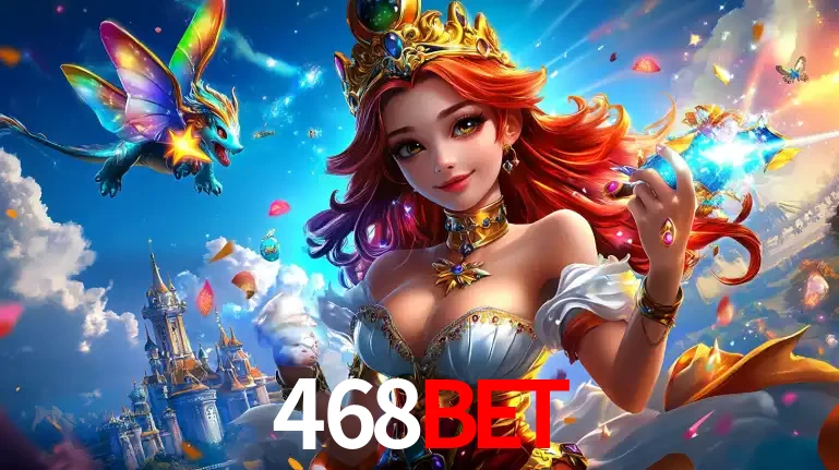 A princesa de um reino de fantasia mágico, com seu pequeno dragão, apresentando um mundo de prêmios encantados nos jogos de caça-níqueis do cassino 468BET.